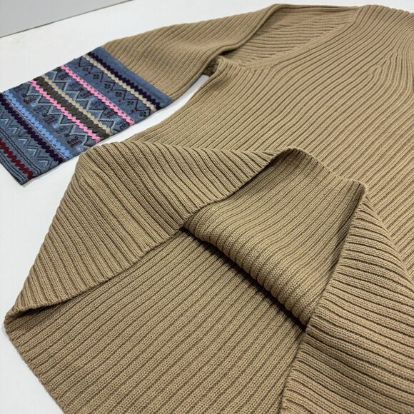 Woman's Mercer Madison Beige Tan Bohemian Design Sleeves Round Neck Sweater 2X - Picture 5 of 9